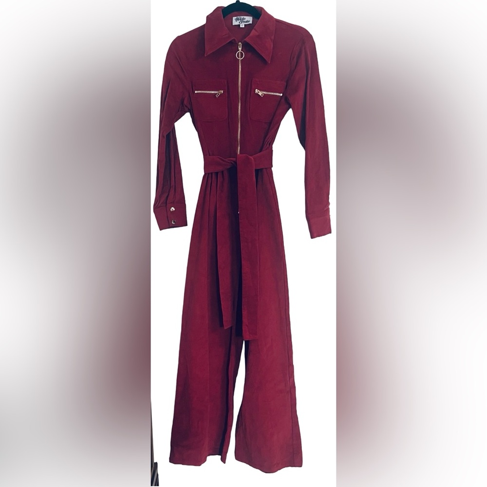 💔SOLD💔 RARE Retro Hippie Shake STRETCH Corduroy Jumpsuit UK 10 US 6 SM/M NWOT